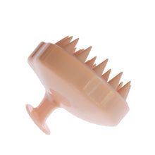 Load image into Gallery viewer, Scalp massager for hair growth and massaging scalp.  Reduces hair loss and stimulates hair follicles. Peach color. Use wet or dry. Flexible soft massagers are very flexible for maximum massage and good for sensitive scalps!
