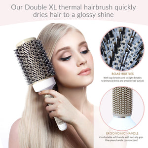 Thermal Boar Bristle Double XL Round Ceramic Brush by Mr Big