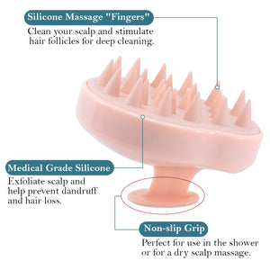Peach Scalp Massager - Soft and Flexible