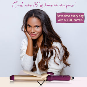 Goddess Iron - XL Digital Curling Iron with Built-in Memory, Multiple Settings, and Dual Voltage